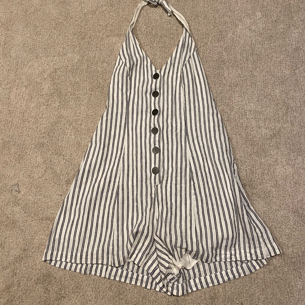 Cooperative Parker Button-Front Halter Romper